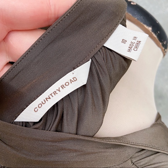 Olive Country Road Fluid Shirt Dress - AU 10 - Picture 11 of 15